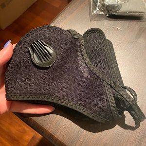 Brand new black mesh sports filtered face mask with replacement parts